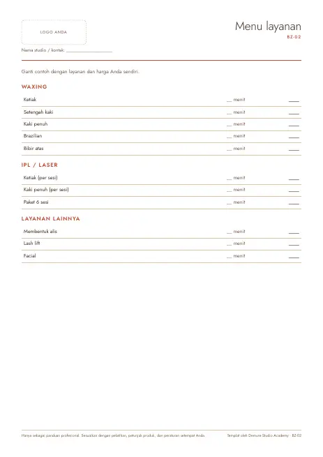 Pratinjau halaman 1 Set Daftar Harga, Voucher & Kartu Loyalitas